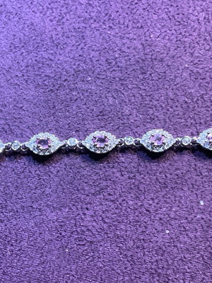 Silver bracelet with natural red sapphires and certificate of authenticity