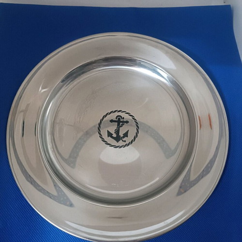Stainless steel plate new with sea design 23cm