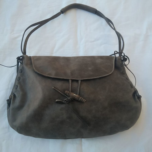 Les Copains leather shoulder bag used, brown-gray