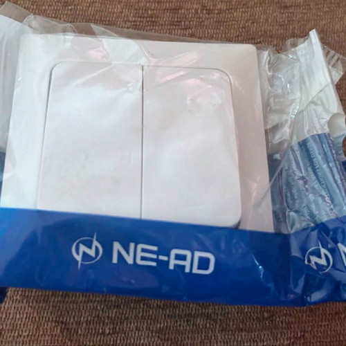 NE-AD Switches and Socket New, 1 Single, 1 Double, 1 Flush White