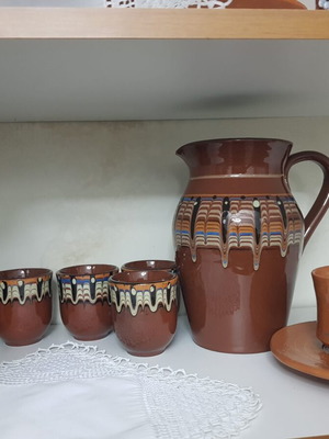 Clay cups and jug like new