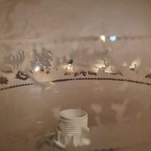 Table lamp silver-plated used with glass shade