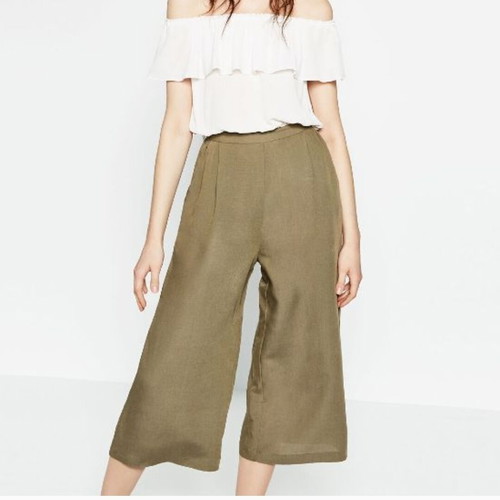 Zara midi jumpsuit, white and khaki