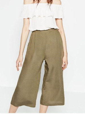 Zara midi jumpsuit, white and khaki