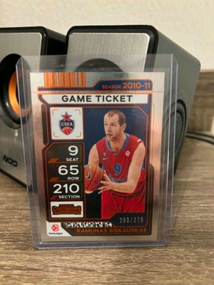 Ramunas Siskauskas Game Ticket CSKA Euroleague like new