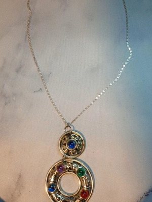 Handmade magic necklace new, multicolored silver