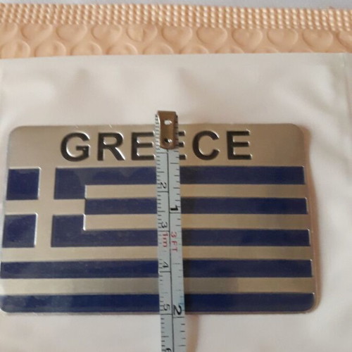 Aluminum Greece flag sticker new, waterproof and fade resistant