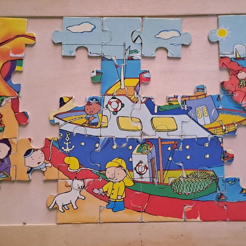 Wooden puzzles used, pack of six, missing pieces