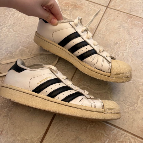 Adidas Superstar sneakers used, size 37, white and black