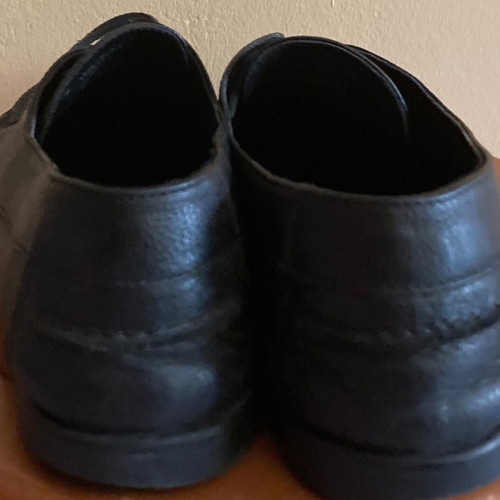 Massimo Dutti leather moccasin boat shoes, black, size 41