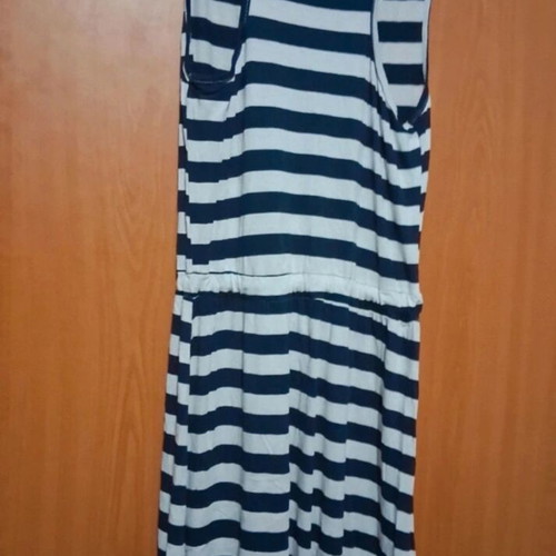 Summer dress like new, size M, white and blue