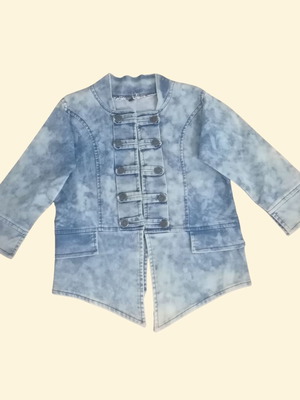 Denim jacket for girls, size 8-10 years, decorative metal buttons