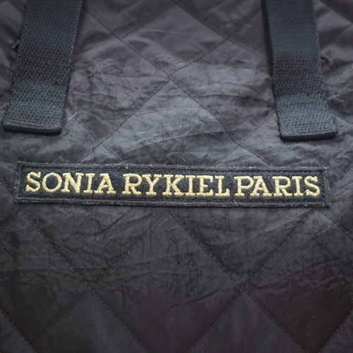 Sonia Rykiel Black Quilted Nylon Shoulder Duffle Bag used
