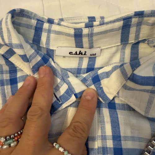 Checked shirt like new, white and blue, one size