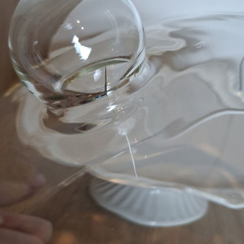 Cake stand with glass dome used, vintage style, 34 cm