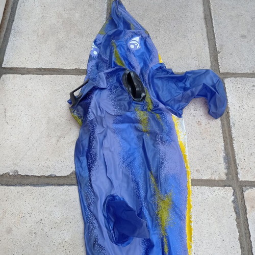 Inflatable sea dolphin toy large used with handles