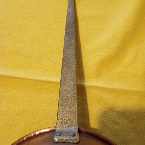 Vintage copper egg pan with 7 slots used