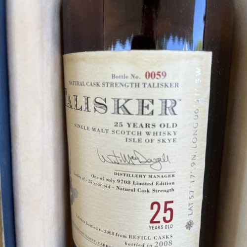 Talisker 25yrs 2008 bottle number 0059 like new, rare edition