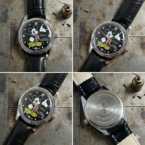 Oris Micky Mouse collectible watch like new, hand-wind, black dial