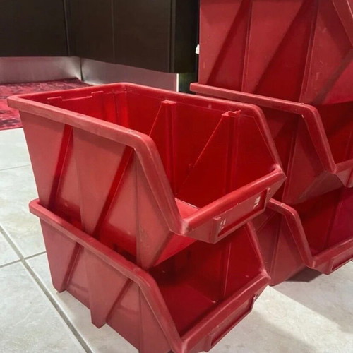 Plastic storage shelves used, pack of 5, made in Italy