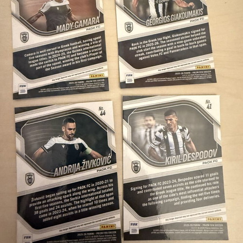 Panini Prizm Paok FC Sticker Set new