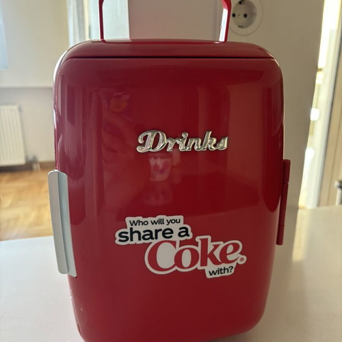 Coca Cola Mini Fridge like new, red, cool and heat functions