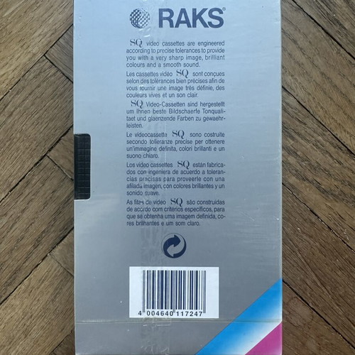 RAKS SQ sealed VHS video cassette