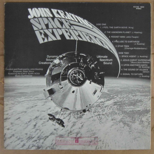 John Keating Space Experience 1972 vinyl record used, electronic