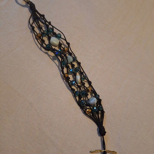 Boho bracelet handmade with beads and stones like new