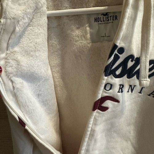 Hollister φούτερ με κουκούλα σαν καινούργιο, άσπρο, μέγεθος L