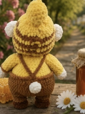 Beekeeper Teddy Bear knitted new