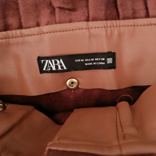 Zara mini skirt like new dusty rose high waist with belt and pleated hem