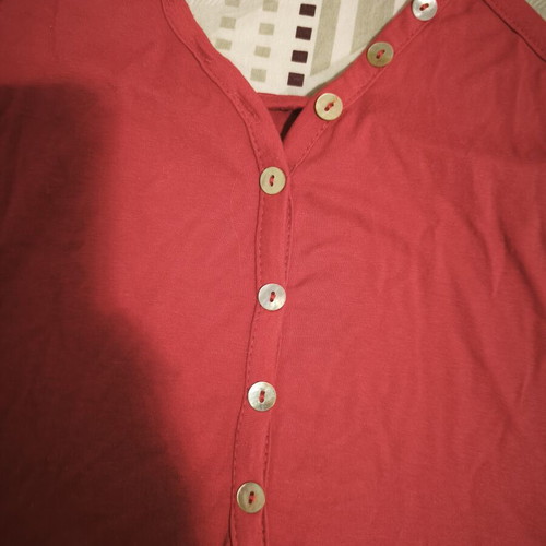 Blouse with buttons used, red, one size