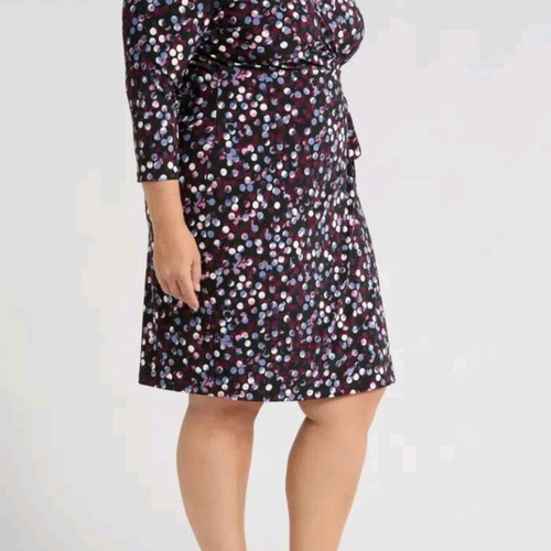 Anne Klein midi dress like new, black multicolor