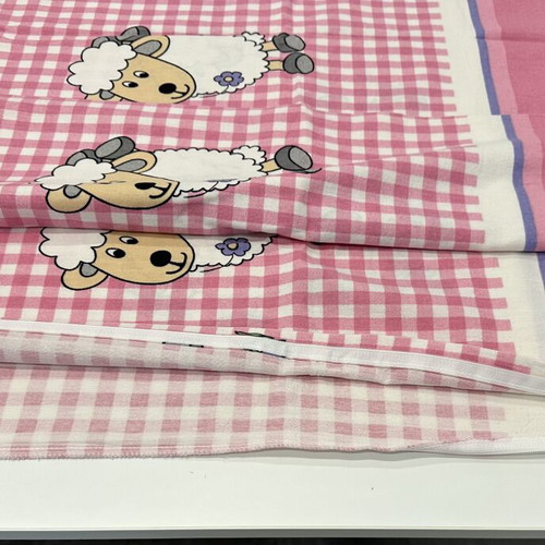 Flannel cotton duvet cover 130x200cm, pink for girl
