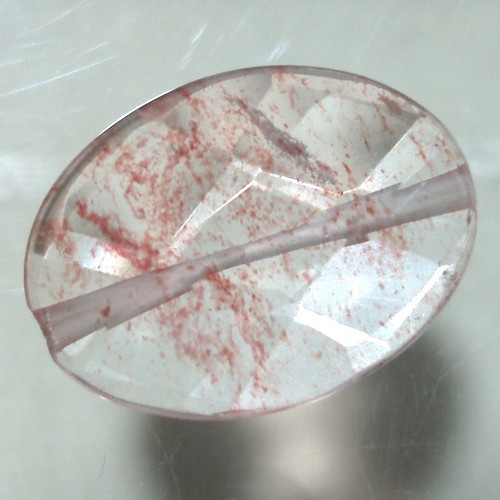 Quartz mineral with oxide inclusions like new