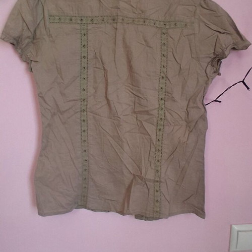 Vila shirt brown short-sleeve like new with special details