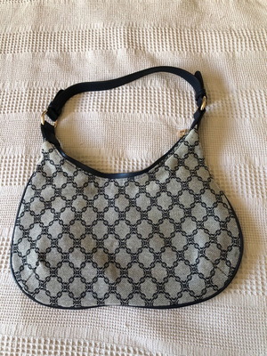 Τσάντα ώμου pochette monogram μπλε Mango καινούργιο