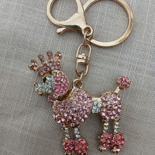 Keychain dog with rhinestones like new