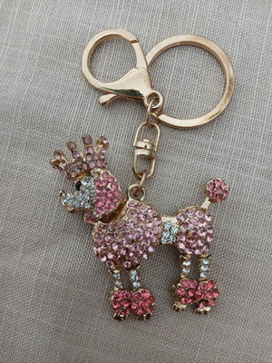 Keychain dog with rhinestones like new