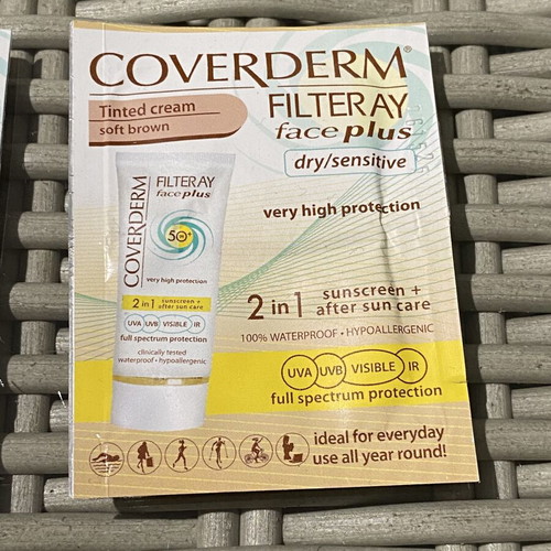 Coverderm Filteray Face Plus tinted cream samples and Panthenol Extra skincare set