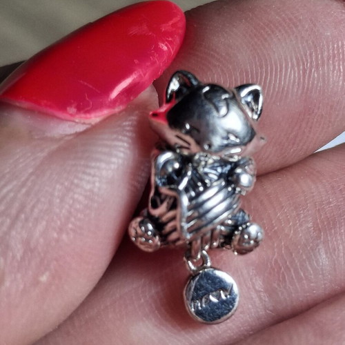 Pandora charm cat silver