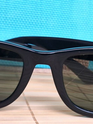 Ray Ban Wayfarer sunglasses used, black, made in USA