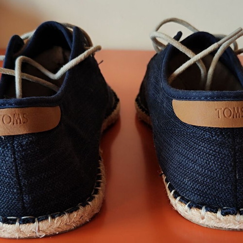 TOMS Diego men's navy linen espadrilles size 44.5