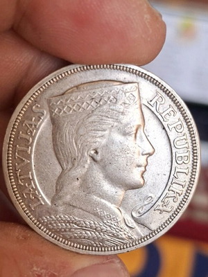 Silver coin of Latvia like new