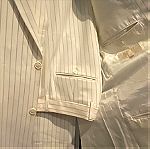  Ανδρικό κοστούμι λευκό ριγέ