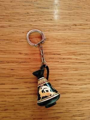 Vintage amphora keychain from the 90s new with decoration