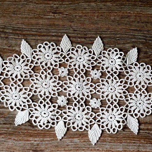 Set of 3 embroidered handcrafts cross-stitch crochet new
