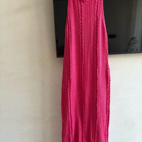 Zara midi knitted dress pink like new, size small