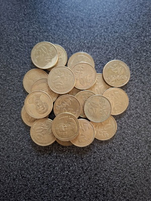 20 Drachma Coins used, lot of 21, Dionysios Solomos